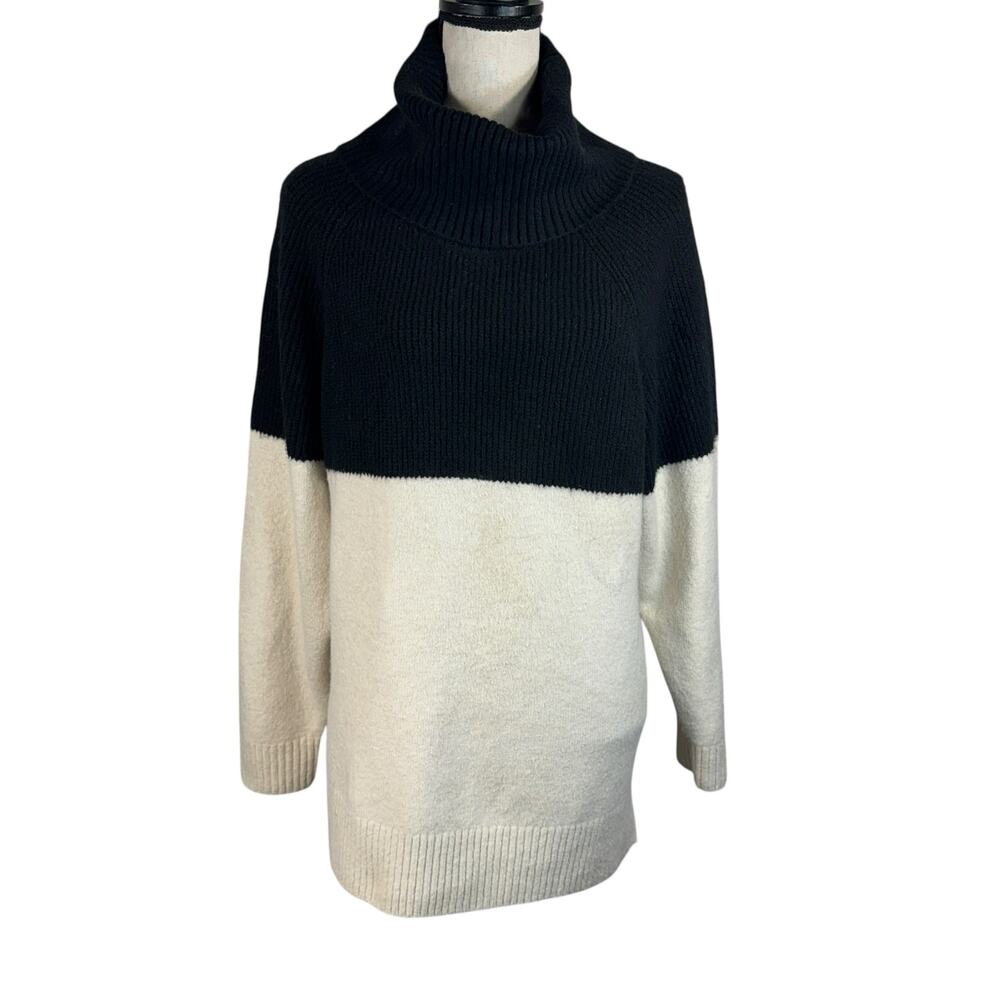 Terra & Sky 0X-Large (14W) Sweater Cowl Neck Long Sleeves Slits Colorblock New
